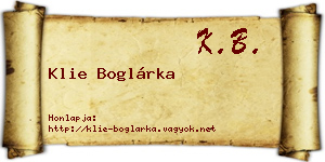Klie Boglárka névjegykártya